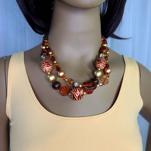 Vintage Double Strand Necklace  - Picture 1 of 5